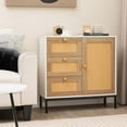 thumbnail image 2 of Costway Rattan Buffet Sideboard with 3 Drawers & 1 Door Sturdy Metal Legs Storage Cabinet, 2 of 10