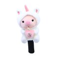 thumbnail image 2 of Vsenkes Golf Wood Head Cover Club Head Cover Cute Pork Transport Protection Plush Golfer White for Driver, 2 of 9