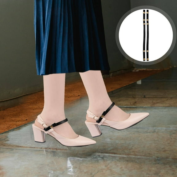 Supvox 1 Pair of Anti Slip Heel Clips for Shoes Black PU Strap Accessories for Women Heels