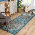 thumbnail image 6 of Hauteloom Mardin Living Room, Bedroom Area Rug - Farmhouse - Beige, Aqua - 6'7" x 9', 6 of 14