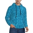 thumbnail image 2 of Lsque Blue Glitter Pattern Casual Men's Hoodie,Hooded Sweatshirt with Kangaroo Pocket,Pullover Hoodie-Small, 2 of 7