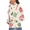 thumbnail image 3 of Christmas Candy Pattern Women's Turtleneck Sweater Long Sleeve Ribbed Fitted Turtle Neck Casual Fall Winter Collection Top 2XL, 3 of 4
