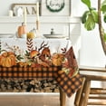 thumbnail image 3 of Sm:)e Buffalo Plaid Fall Thanksgiving Table Cloth 60 x 84 Inch Rectangle, Pumpkin Birdhouse Mushroom Orange, 3 of 6