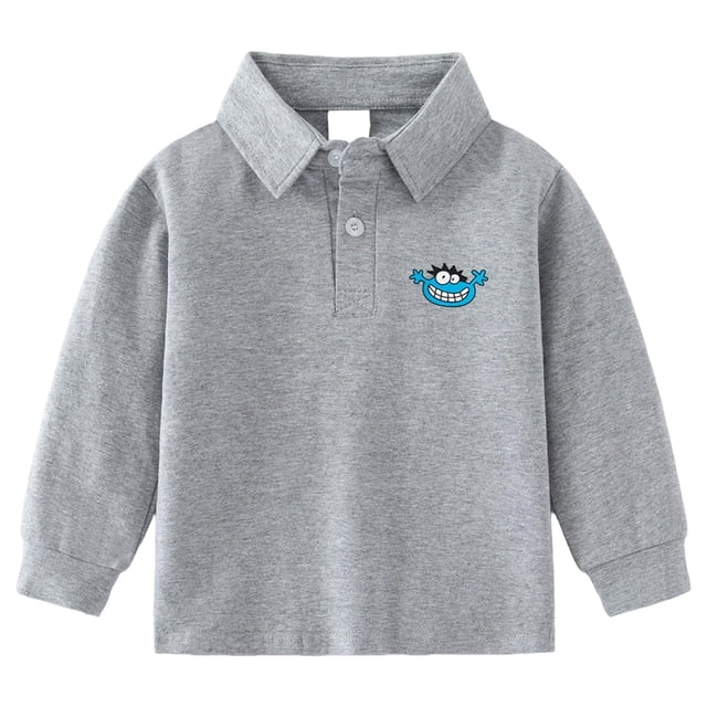 AWZXDE T-Shirts Garçons Polo à Manches Longues Col Montant Chemise à Imprimé d'Animaux Mignons