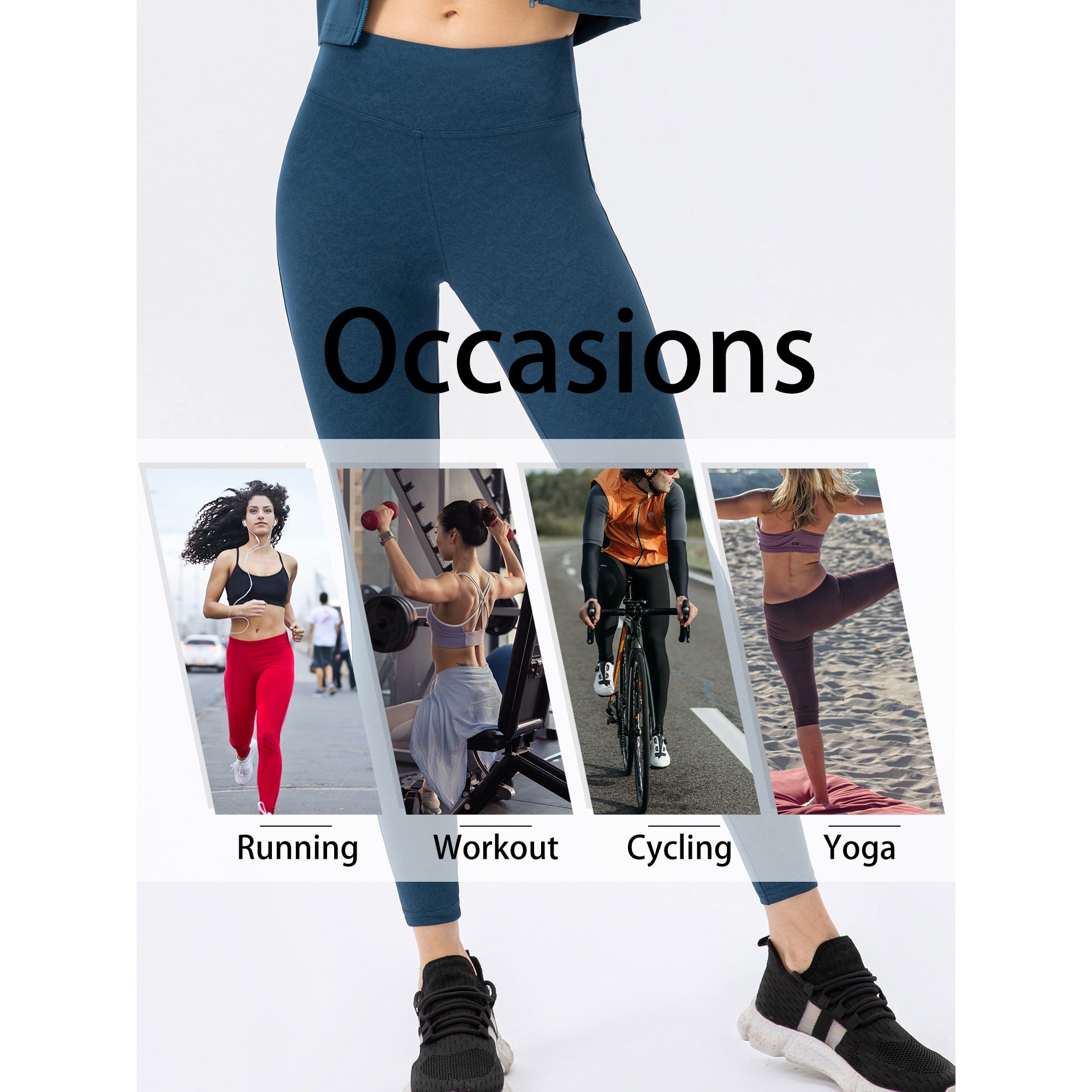 Leggings de Sport pour Femmes avec Poches Serrees pour Entrainement de Yoga