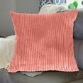 thumbnail image 6 of PONPRNGY Throw Pillow Covers Decorative 1Pc Soft Velvet Corduroy Striped Square Cushion Cover for Bench Couch Decor, 19 x 19 inch, 6 of 7