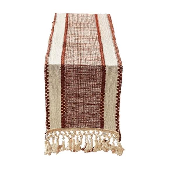 Boho Table Runner with Tassels, Woven Decorative Table Runner for Home, Dining Room Living Room Sideboard and Shoe Cabinet Decor, Bohemian Style Farmhouse Accent