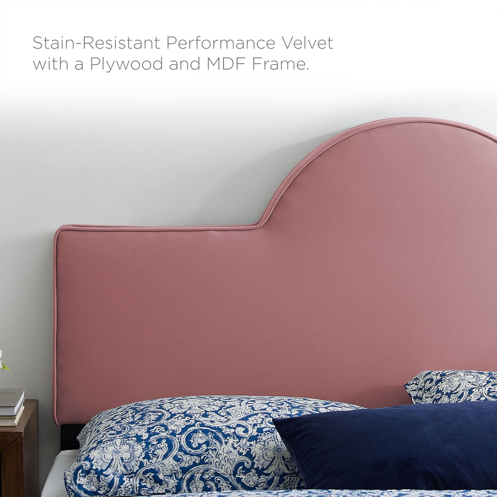 Platform Bed Frame, King Size, Pink, Velvet, Modern Contemporary, Bedroom Master Guest Suite Room