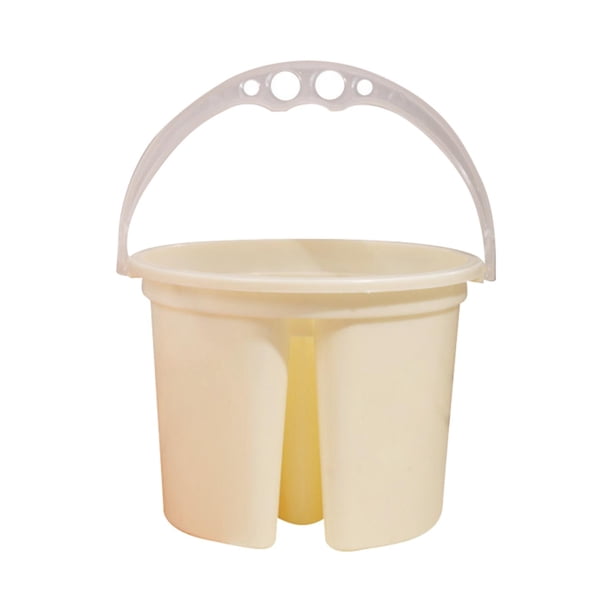 Cubos de Lavado de Pinceles, Suministros de Arte, Lavadora de Pinceles, Taza de Agua Portátil, 4 Rejillas con Soporte para Bolígrafo, Barril de Agua Amarillo