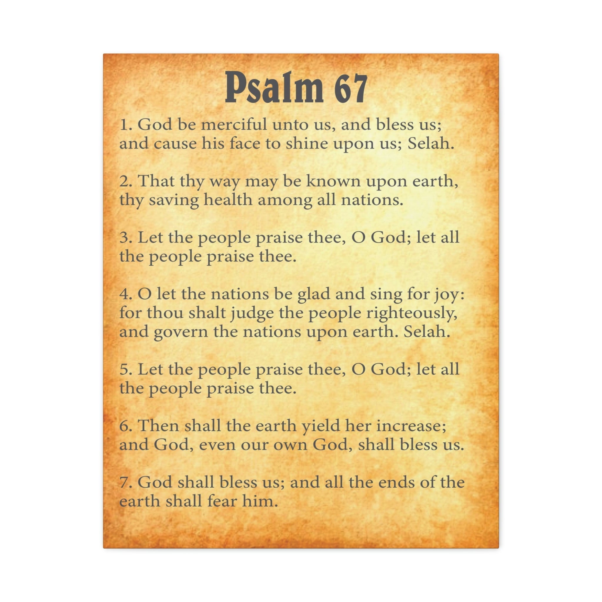 Scripture Walls Psalm 67 1 Chapter Gold Bible Canvas Christian Wall Art 