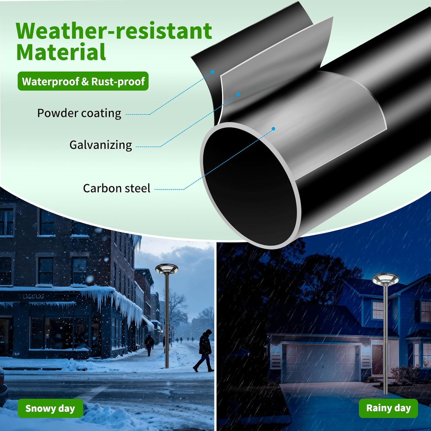 Outdoor Solar Lamp Post with 10' Galvanized Steel Light Pole, Diamond Shape, Motion Sensor, IP65 Waterproof, Dusk to Dawn, 648-LED Outdoor Solar Light with Remote for Street, Parking Lot, Pathway