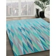 thumbnail image 2 of Ahgly Company Indoor Square Patterned Blue Koi Blue Area Rugs, 4' Square, 2 of 6