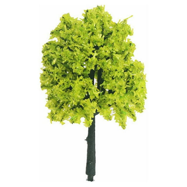 Bearachild Paquete de 20 modelo árbol casa decoración hojas verdes calle diseño ferrocarril paisaje plástico planta Artificial miniatura 4cm Type3 NO3