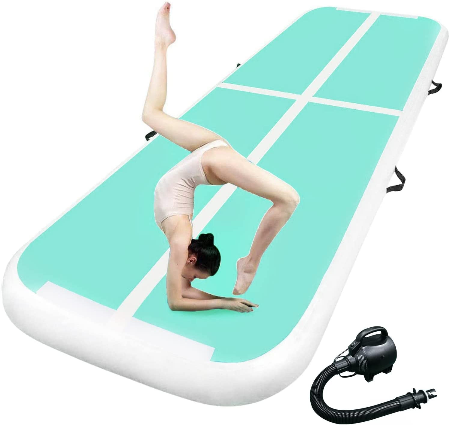 FBSPORT 19.68ft Gymnastics Air Mat Tumble Track Tumbling Mat Inflatable