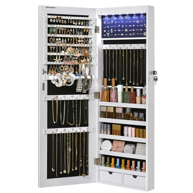 Joyero colgante SONGMICS con luces LED y espejo