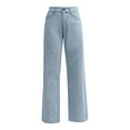 thumbnail image 6 of WTOBBY Women's High Waist Straight Leg Loose Fit Casual Trousers, Denim Jeans Style for Everyday Comfort and Versatile Styling,Light Blue XL, 6 of 6