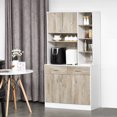 thumbnail image 2 of HOMCOM 71" Kitchen Hutch with Storage Cabinet, Modern Buffet with Hutch, 2 of 10