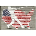thumbnail image 2 of Art Licensing Studio 18x13 White Modern Wood Framed Museum Art Print Titled - USA Flag and Batter, 2 of 4