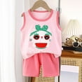thumbnail image 2 of Xudanell Toddler Boys 2pcs Outfits Set Sleeveless Print T Shirts Tops+Shorts Summer Set For 1t 2t 3t 4t 5t 6t Children's Gift 2PCS Set (Pink,3-6 Months), 2 of 3