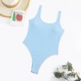 thumbnail image 4 of Women Candy Color Monokini U-Neck Backless One-Piece Swimsuit Quick-Drying Bathing Suit Beachwear, 4 of 6