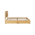 thumbnail image 5 of Noble House King Size Bed, Solid Rubber Wood Frame with Woven Rattan Headboard & 2 Storage Drawers, White Oak, 5 of 13