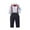 Blue, variant on AherBiu Toddler Baby Boys Clothes Formal Suits 2 Piece School Sets Button down Shirts Suspender Pants with 1 Bowtie