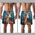 thumbnail image 3 of luoweisi Men's Beach Shorts Quick Dry Swim Trunks with Mesh Lining Flower Deer 2XL, 3 of 5