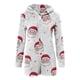 thumbnail image 5 of Pijama de manga larga con cremallera y capucha para mujer, con estampado navideño, cálido, de poliéster, para estar en casa, 5 of 7