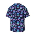 thumbnail image 6 of Lsque Skull flower funny print Men's Cuban Collar Short Sleeve Shirt Summer Beachwear Casual Button Down Fashionable Vacation Leisure Shirt-X-Large, 6 of 7
