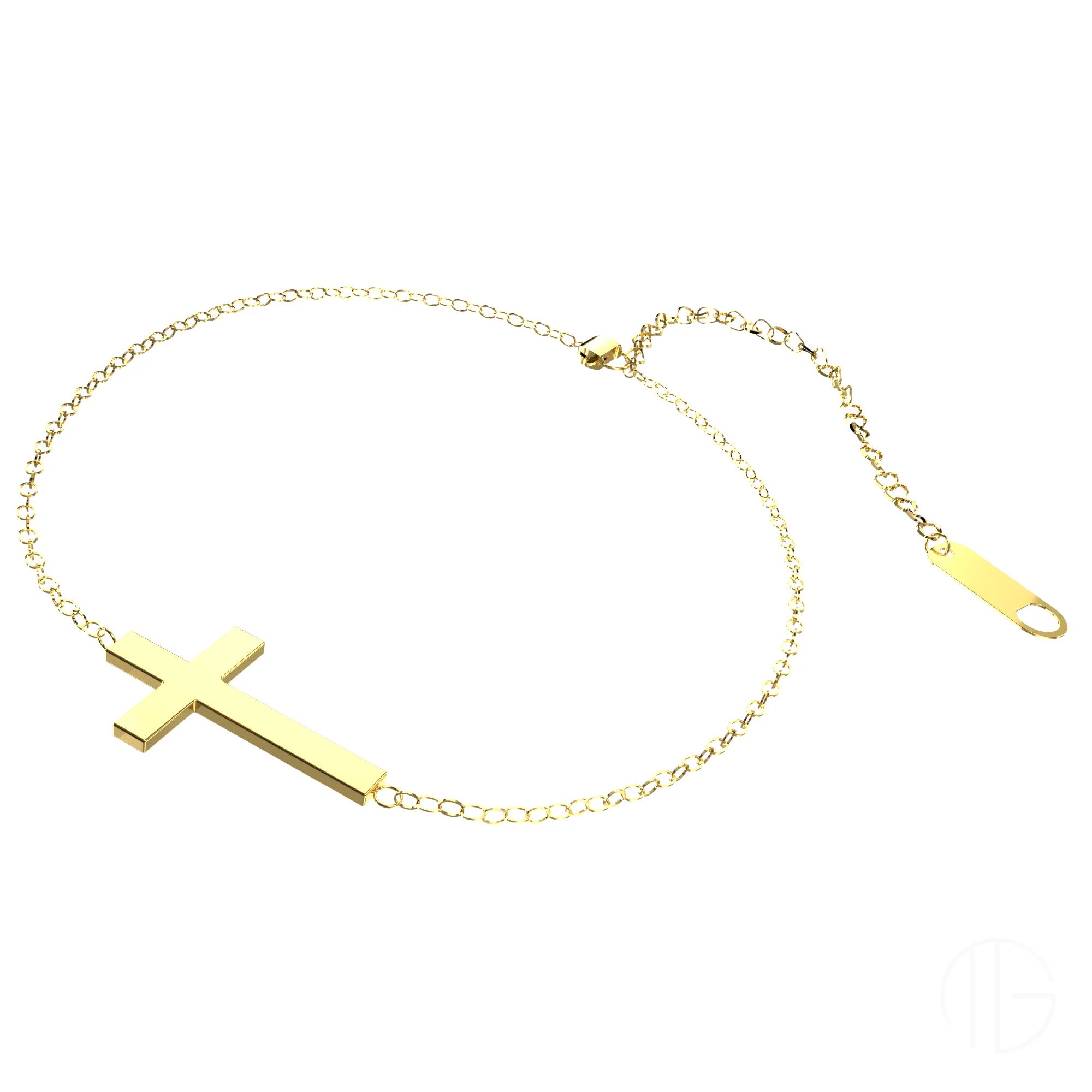 Maya's Grace Adjustable Cross Ankle Bracelet for Women - Gold