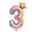 Number 3, variant on 32-Inch Gradient Color Crown Digital Balloon Children Birthday Decoration Film Balloon(Number 9 )