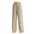 thumbnail image 4 of Women's High Waisted Straight Leg Dress Pants, Business Casual Work Slacks for Women, Solid Color Relaxed Fit Trouser Pants for Spring Summer Work Travel Beige L, 4 of 4
