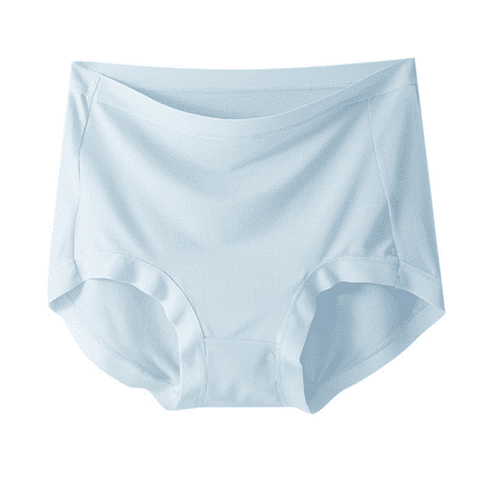 Fulorrnie Underwear for Women Plus Size Briefs High Waisted Seamless Panty Cute Comfort Waist Waistband Flat Seams Panties Blue XXL
