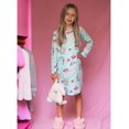 thumbnail image 5 of Oudiya Girls Long Sleeve Nightgowns Soft Print Pajamas Sleepwear Nighties for Kids 4-12, 5 of 7