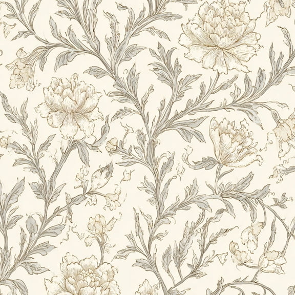 Peel and Stick Wallpaper Botanical Floral Soft Beige Gold Accents boho Wall Mural 23.6in x 9.8ft Self Adhesive Removable Wall Paper Renter Friendly Wallpaper for Girls Women Bedroom Livingroom