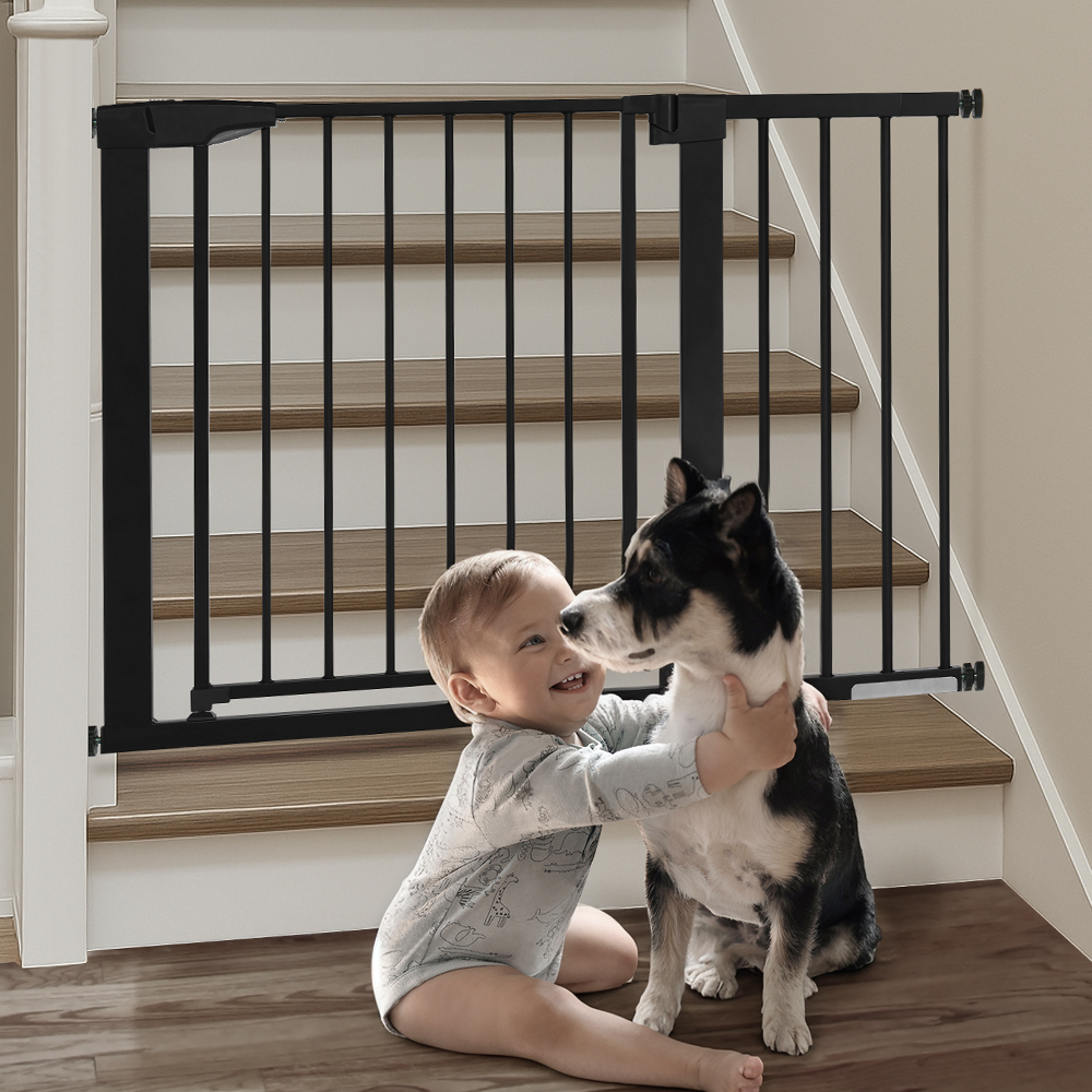 Caveen Extra Wide Safety Baby Gate, 29.5-43.3 in, Black photo 5