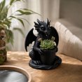 thumbnail image 5 of Dragon Planter Figurine for Succulents, Desk, Shelf and Fantasy Decor, Tabletop and Shelf Display, 5 of 7