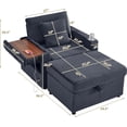 thumbnail image 2 of Single Sofa with Storage Ottoman,34.5" Comfortable Corduroy Chaise Lounge with Table Board,Sturdy Structure Armchair Couch for Apartment,Living Room,Office,Dark Gray, 2 of 6