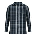 thumbnail image 3 of Maean Mens Big and Tall Button down Shirts Plaid Long Sleeve V Neck Loose Casual Business Tops with Pockets, 3 of 4