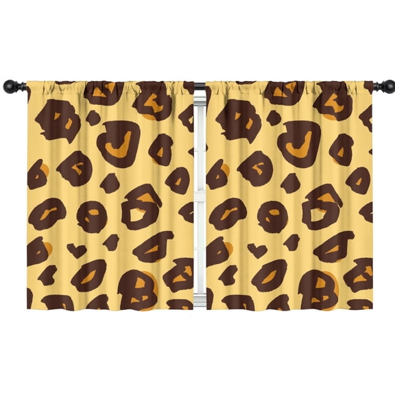 Blackout Kids Curtains,Yellow and Brown Of Leopard Print Childrens Insulated Curtains Set Of 2,Bedroom Essentials,Toddler Room Decor 42"x54"