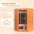 thumbnail image 7 of 2100W Indoor Sauna, Far Infrared Sauna Low EMF for 2-3 Person, Canadian Hemlock Corner Sauna Room with Bluetooth Speaker, Colored LED Light, Control Panel, Pre-Warm Up for Home, Bathroom, 7 of 7