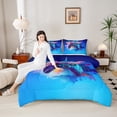 thumbnail image 4 of Castle Fairy Gradient Video Game Twin Comforter Sets,Blue Purple Ombre Bedding Set, 4 of 8