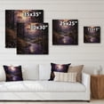 thumbnail image 4 of Designart "violet Forest Mystical Whispers Pointillism" Landscapes Print on Natural Pine Wood, 4 of 5