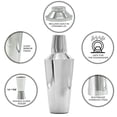thumbnail image 3 of Bezrat Cocktail Shaker Bar Set: 24Oz Stainless Steel Drink Shaker Bottle, Measuring Jigger & Mixing Spoon Bartender Kit| Sturdy, Non-Rust Home & Commercial Bar Accessories| Top Gift Idea Bar Tools Set, 3 of 4