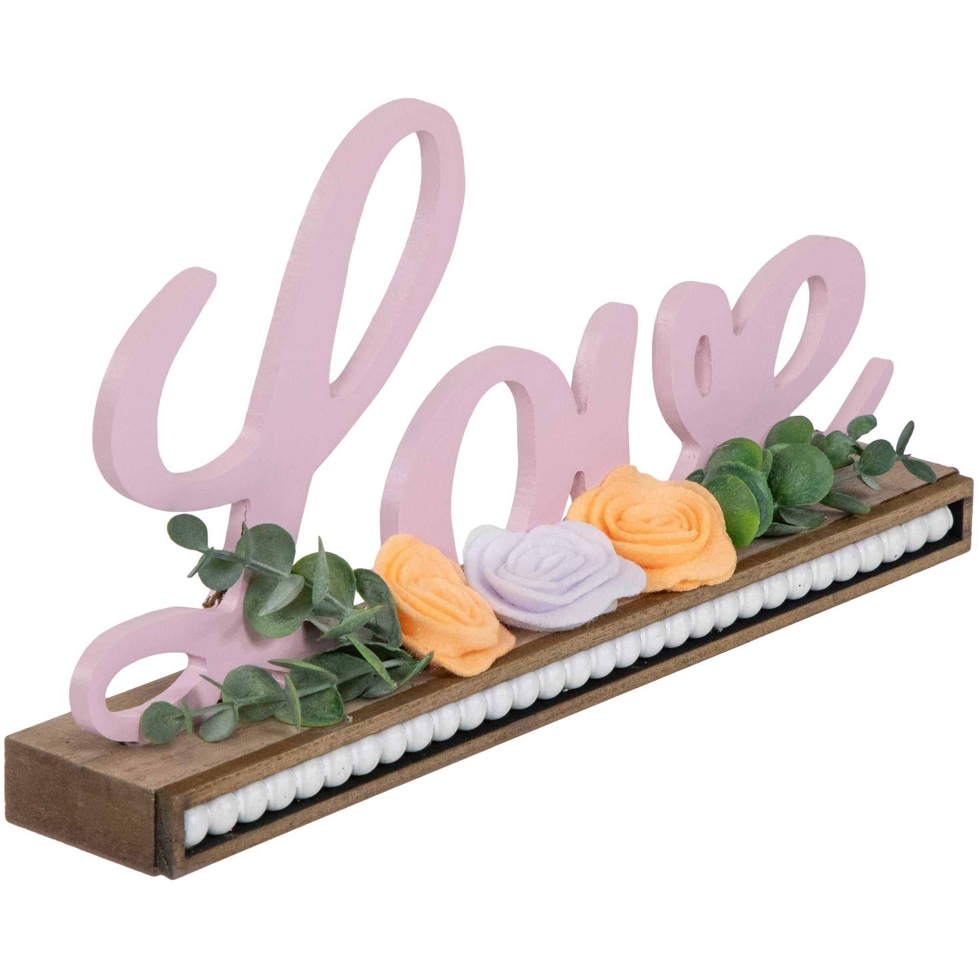 Northlight Love with Flowers Wooden Valentine's Day Sign - 11.25"