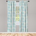 thumbnail image 5 of Ambesonne Vintage Window Curtains, English Garden Rose Romance, Each 28" W x 63" L, Off White Blue, 5 of 5