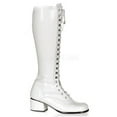 thumbnail image 3 of Womens Halloween Patent White Lace Up Boots - Retro size 8, 3 of 3