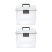 IRIS USA, Portable Letter Size File Box with WeatherPro Gasket, Clear, Set of 2