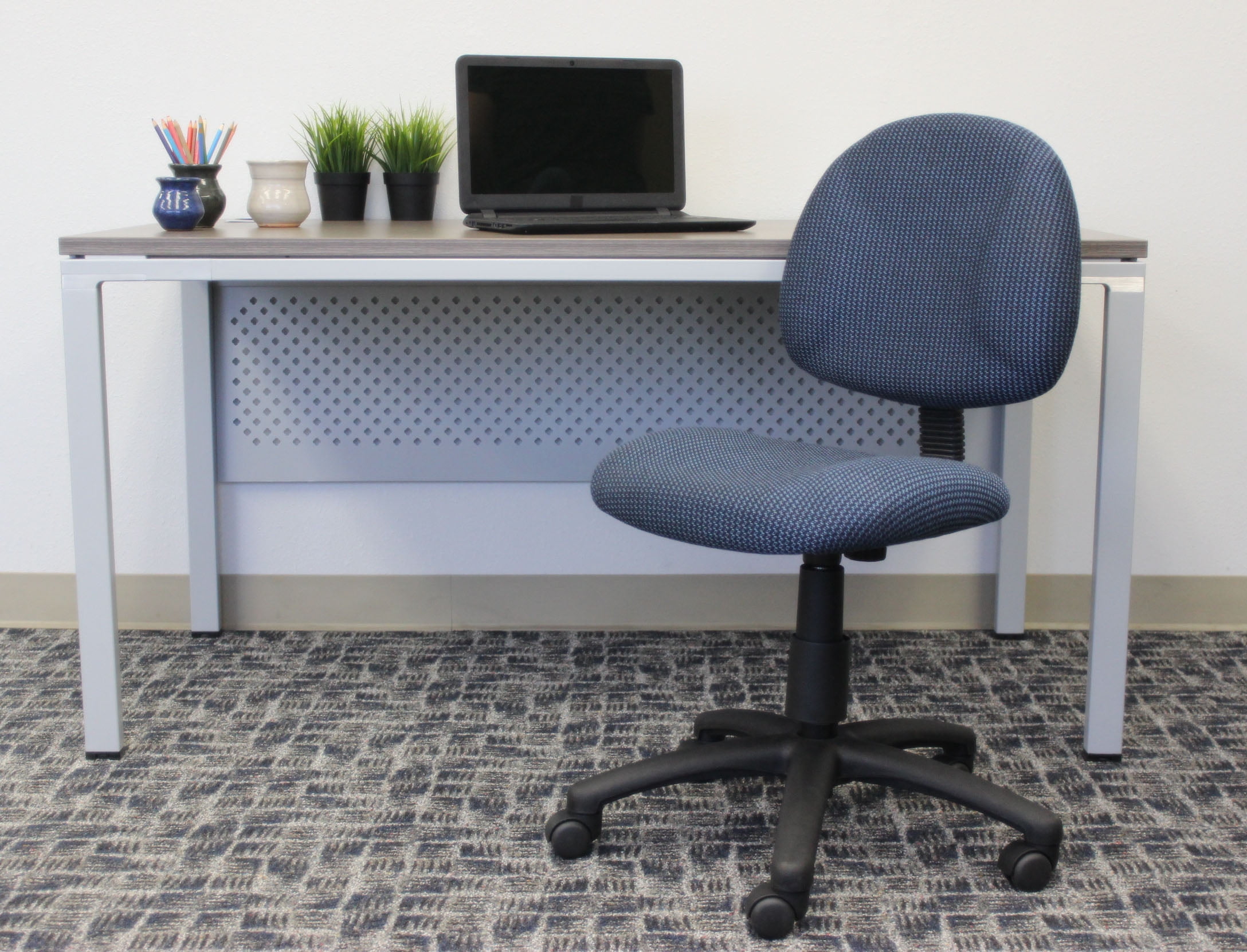 Boss Office Products Black Upholstered Deluxe Posture Armless Swivel Task Office Chair, Multiple Colors