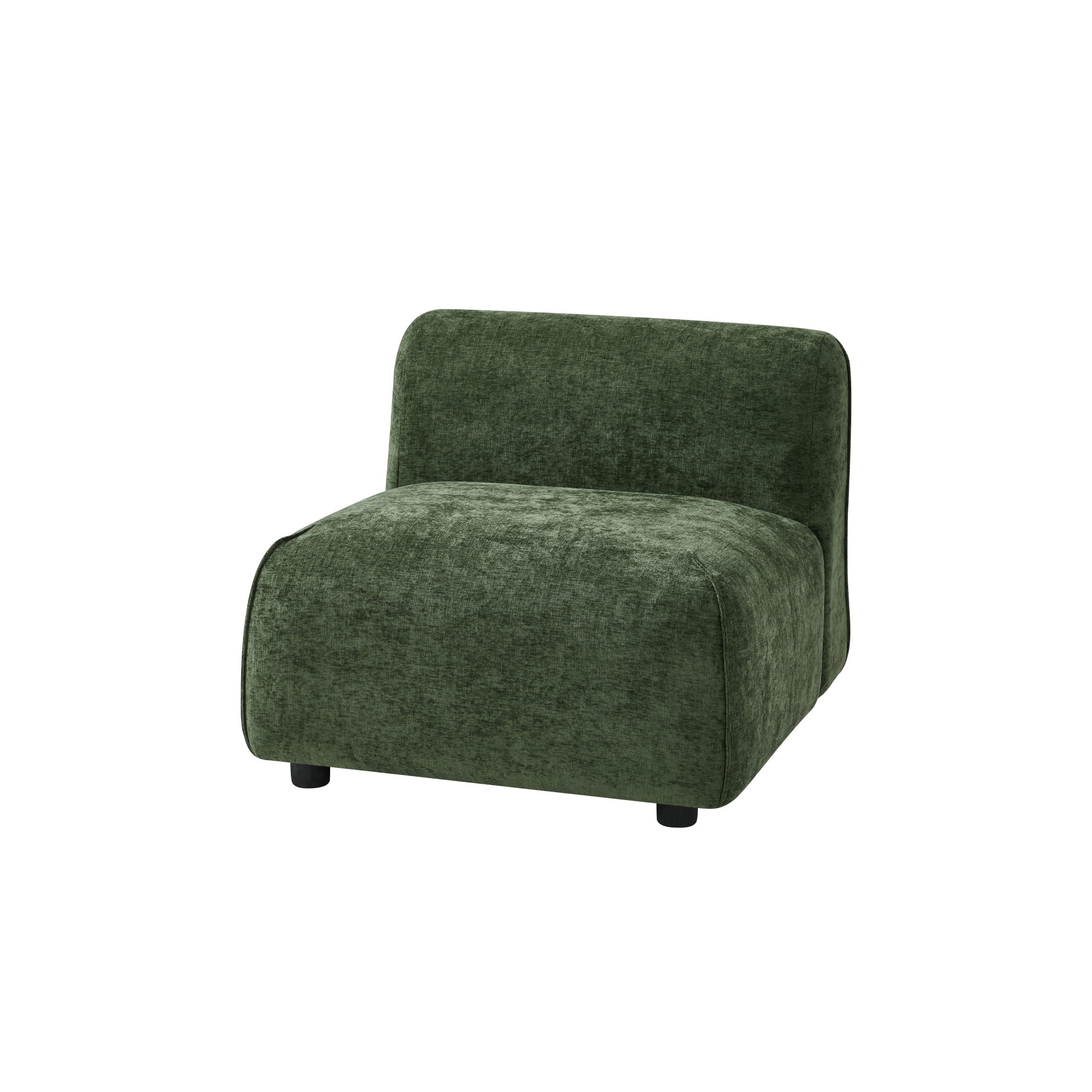 Christopher Knight Home 32"D Modern Curved Upholstered Armless Accent Chair, Plush Green Seat